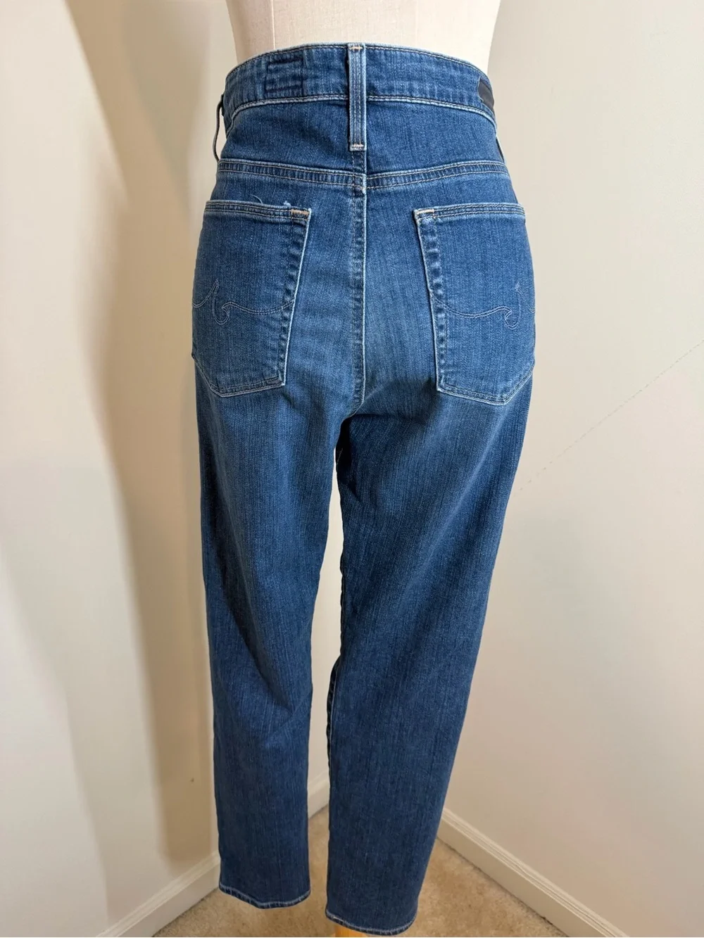 Adriano Goldschmidt AG The High Rise Stevie Ankle -SZ 30R- Blue Distressed Jeans